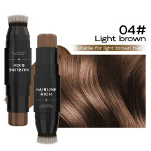 (04#Light brown) 2 In 1 Dual-Ended Root Touch Up Stick Hair Dye Pencil for Hair Line Cover