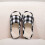 Linen Slippers Plaid Print Indoor Comfortable Summer Sandals 1
