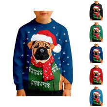 Kids Long Sleeve Crewneck Print Sweatshirt Soft Lined