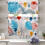 Boho Kitchen Curtains and Valance Set 3-Piece 36 Inch Rod 1