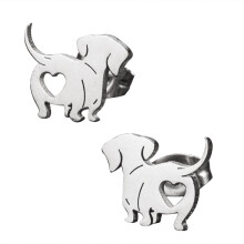 Teckel Stud boucle d'oreille Unique Animal mode oreille-Argent