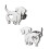 Teckel Stud boucle d'oreille Unique Animal mode oreille-Argent 1