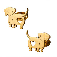 Cute Dachshund Studs Earrings Ear Studs Unique Style Ear-Gold