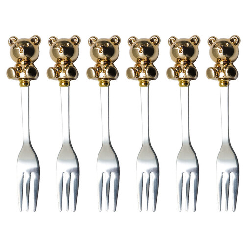 Ensemble de 6 cuillères à café/fourchettes à Dessert-fourchette