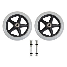 2 Pcs Wheelchair Caster Front Wheel Replacement-7 inches Grey