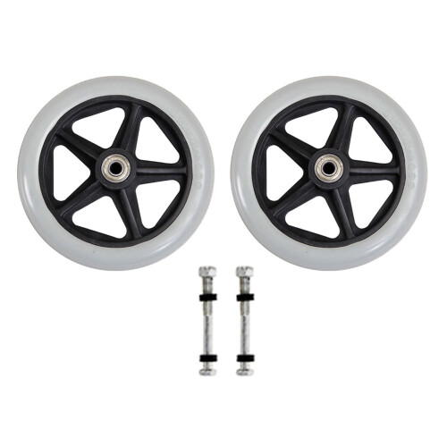 2 Pcs Wheelchair Caster Front Wheel Replacement-7 inches Grey