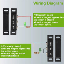 10 Par Normalt Stängda och Öppna Trådbundna Magnetiska Närhetssensorer för Dörr och Fönster