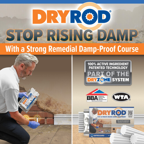 Dryrod Damp Proofing Rods 500 Pack - BBA-Approved Rising Damp Treatment with 60m Coverage 2