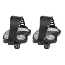 Pedais para bicicleta de exercício com tiras, compatíveis com bicicleta de spinning e bicicleta estática indoor, 1/2 pol