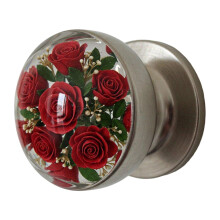 Handgefertigter Retro-Türknauf aus Kunstharz, Kristalle,-Rose