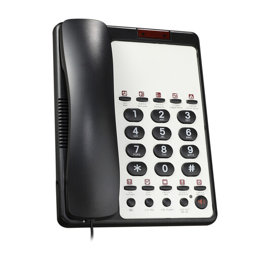 Hotel Front Desk Telephone Fixed Landline Phone Corded-Black