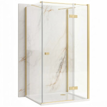 Cabina Doccia Rea Atlas 100x80 Brush Gold sinistra