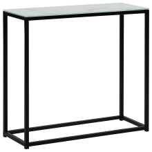 Console Table DELANO Tempered Glass Marble/ Black