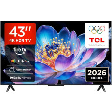 TCL 43V6D-UK 43 Inch 4K HDR, Fire TV, HDR10+, Dolby Atmos, DTS:X, Game Master, Motion Clarity, AirPlay 2, Press & Ask Alexa