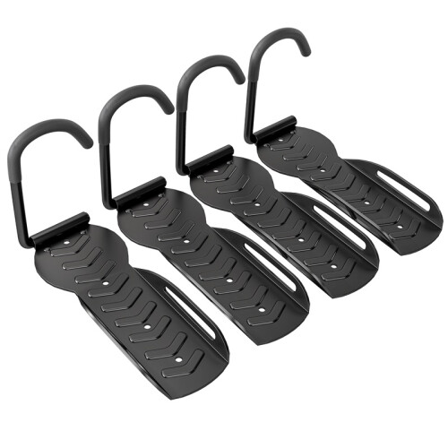4 Bike Wall Mount Set, Foldable Bicycle Storage Rack, 30kg Load