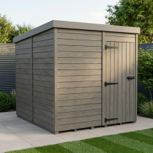 8x10 Pent Composite Shed Tanalised (Single Door, No Windows)