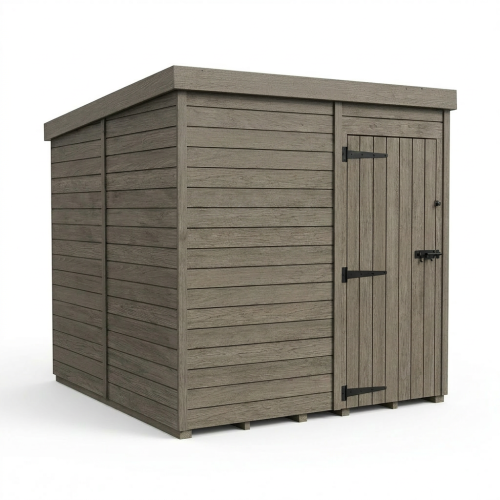 8x10 Pent Composite Shed Tanalised (Single Door, No Windows) 1