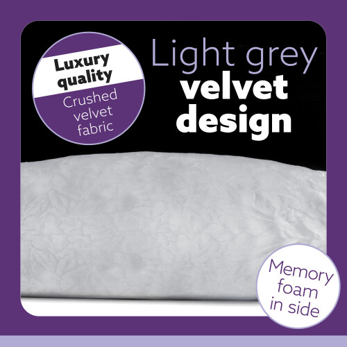 (Light Grey) Aamira Pregnancy Pillow C Shaped Shredded Memory Foam 2