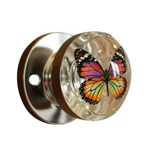 Bouton de porte en forme de fleur sur le thème de la-Papillon
