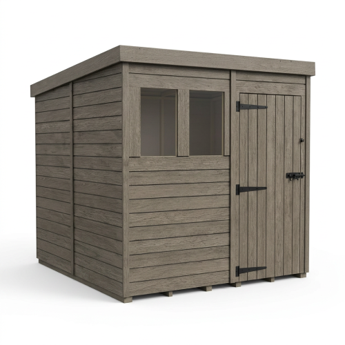 8x10 Pent Composite Shed Tanalised (Single Door, With Windows) 1