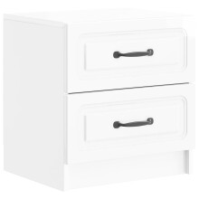 vidaXL Bedside Cabinet High Gloss White 43 x 34.5 x 44.5 cm
