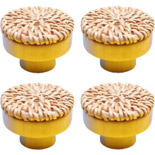 Wooden Cabinet Handles Round Log Style 45mm White 4Pcs