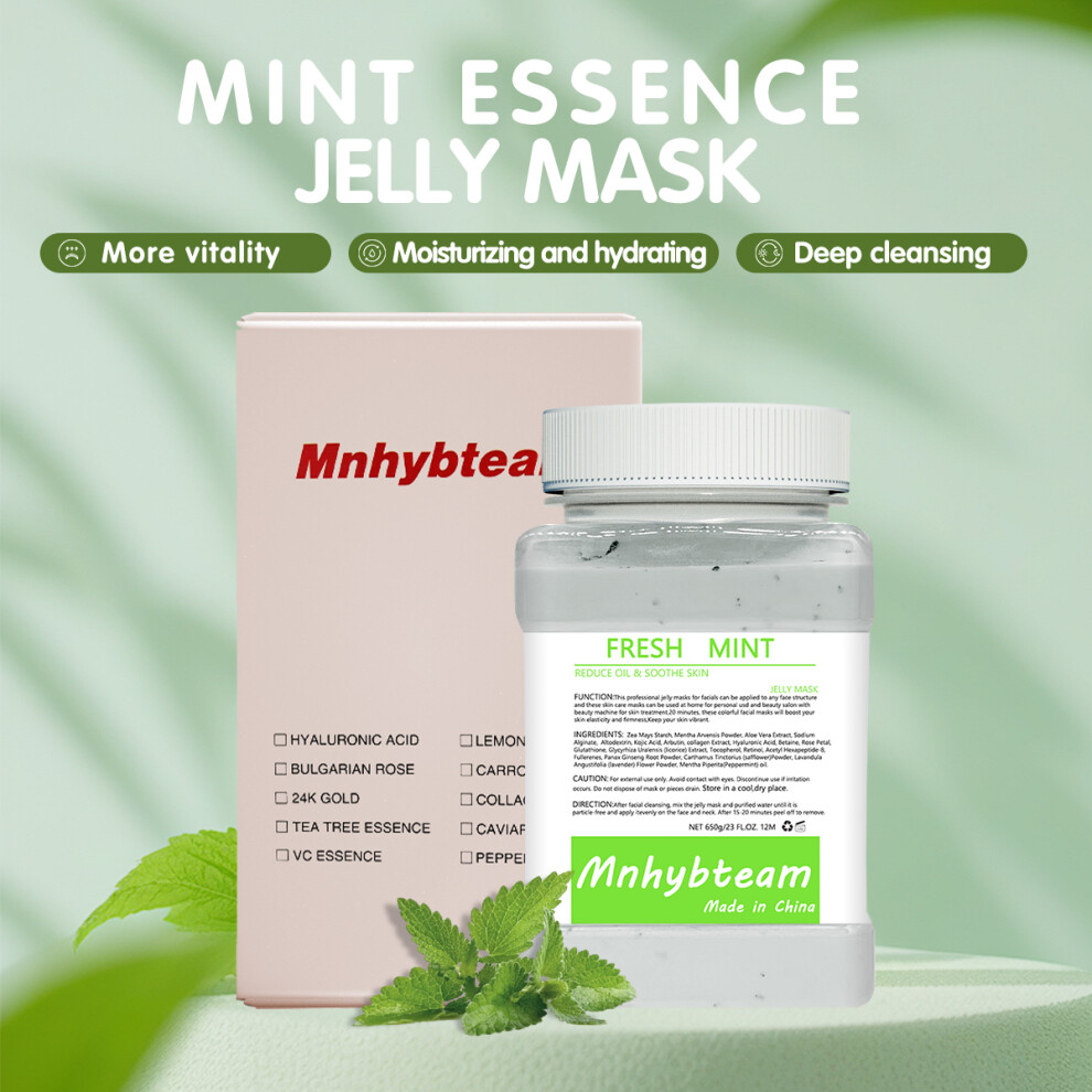 (Hyaluronic Acid) Jelly mask for facials professional Mint 23 Fl Oz
