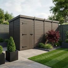15x5 Pent Composite Shed Tanalised (Single Door, No Windows)