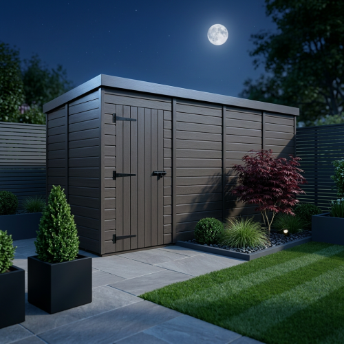 15x5 Pent Composite Shed Tanalised (Single Door, No Windows) 2