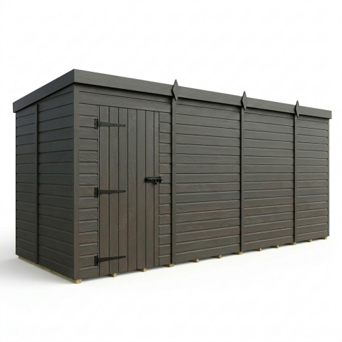 15x5 Pent Composite Shed Tanalised (Single Door, No Windows) 1