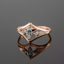 Rose Gold Plated Ring with Cubic Zirconia Size 6-10