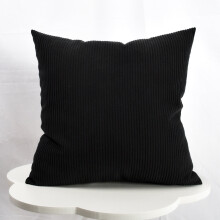 Black Corduroy Decorative Pillow 45x45cm PP Cotton Filled