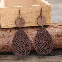 Retro Dangle Drop Earrings Brown Bohemian Vintage Jewelry