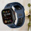 Stilfuld silikone rem til Apple Watch 42/44/45/46/49mm Black+Blue 3