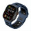 Stilfuld silikone rem til Apple Watch 42/44/45/46/49mm Black+Blue 4