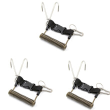 3X Scuba Stainless SteelHook Double Diving Hook with Spiral Coil Lanyard Diving Safe Accessories