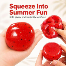 (Three watermelons) Watermelon Slime Squishy Stress Relief Toy Soft Gel Squeeze Toy Kids Adults Creativity Decompression Play