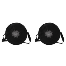 2X Yoga Wheel Bag Nylon Black Mandala Flower 36x14cm Yoga Circle Bag for Yoga Wheel Large Capacity