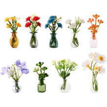 (Nine piece set) Mini Vase Decor DIY Craft Accessories Glass Bottle Stickers Free Combination Home Decoration Multicolor 30-Pack