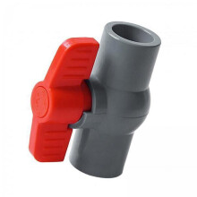 PVC Ball Valve Straight for Aquaculture Gray 20mm