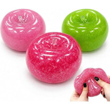 (Red) Jelly Apple Slime Toy Ball Squeeze Toy - Stress Relief Soft Sensory Toy, Pressure Relief Mochi Ball for Kids & Adults, Fun Decompression Gadget