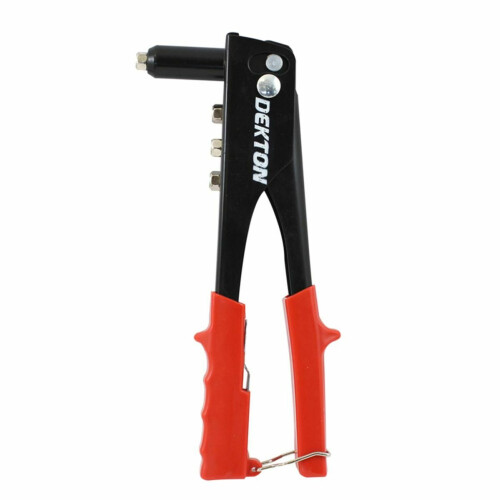 Dekton Heavy Duty Pop Rivet Gun Hand Riveter Tool + 60 Rivets 4 Size Rivets inc 1