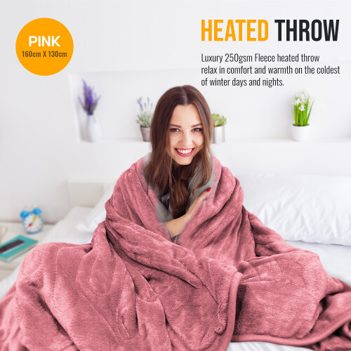 Heated Throw | Luxurious Fleece Electric Under Blanket | Extra Large | CozyMate 1