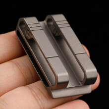 2X Titanium Alloy Clip- Carabiner Double Clip Belt Buckle Outdoor Sports Waist Keychain Pocket Tools Keychain Pendant