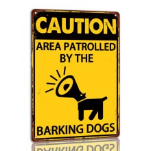 Barking Dogs Area Patrolled Metal Sign Aluminum 8 x 12 inch