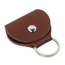 Guitar Picks Holder Case Bag PU Leather Guitar Players-Brown