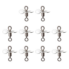 10Pcs Spinnerbait Props Plug Casting Fly Propeller-Silver L
