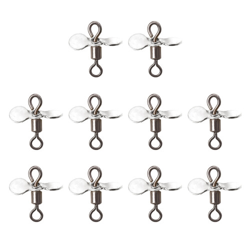 10Pcs Spinnerbait Props Plug Casting Fly Propeller-Silver L
