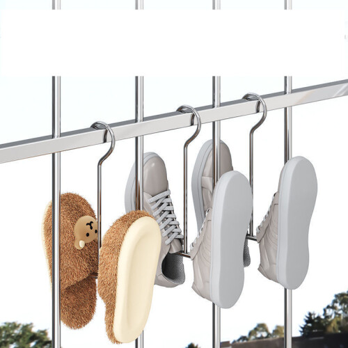 10er Pack Edelstahl U-förmiger Schuhständer - 21cm, Winddicht, Silber 2