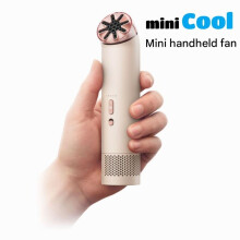 (Light pink, 3000mAh) Mini Cool Fan Handheld Portable Fan BLDC Motor Strong Wind Outdoor Travel USB Rechargeable White